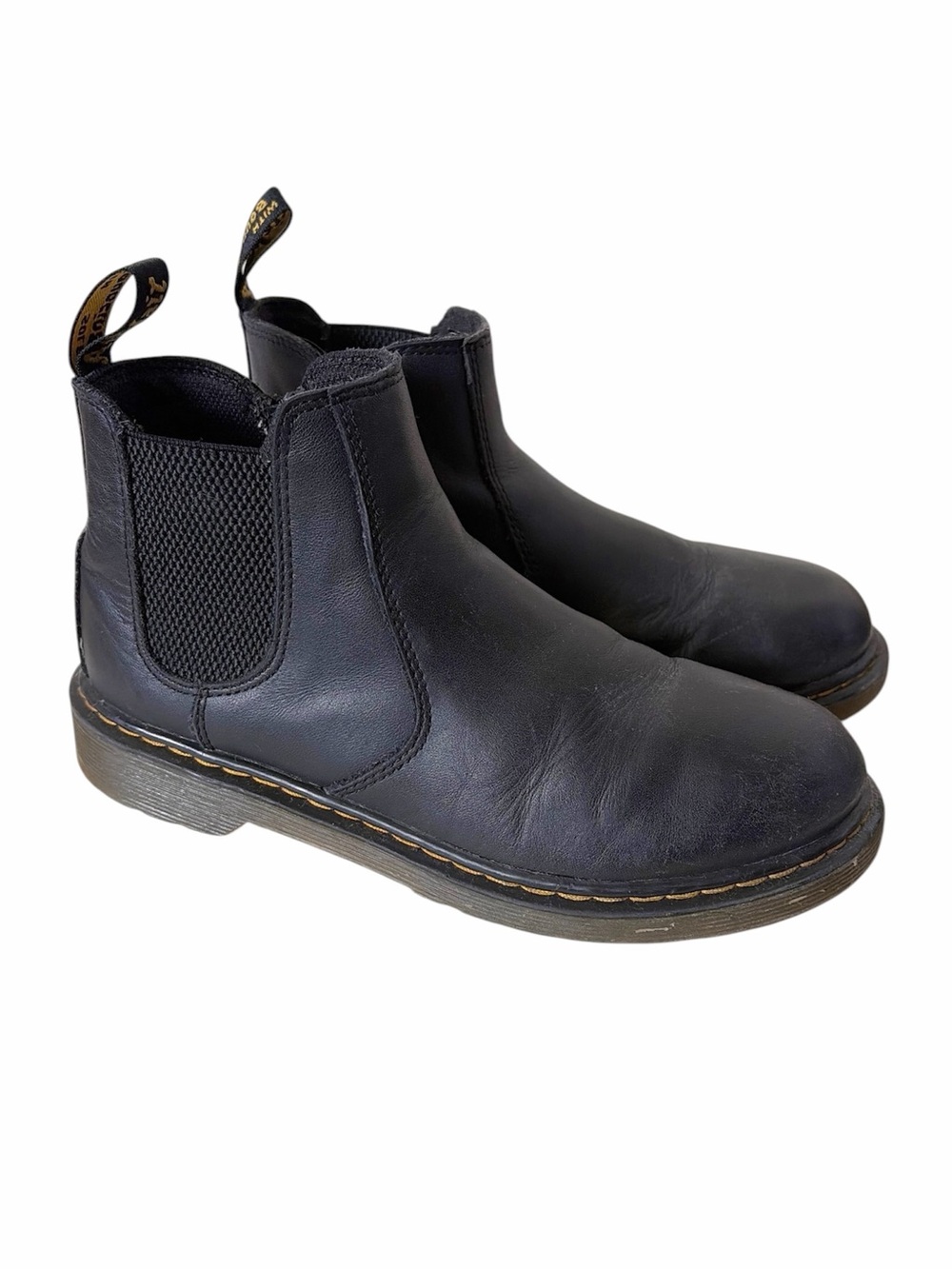 Doc Martens black leather Chelsea ankle boots with zipper six US 6 EU 38